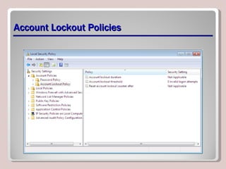 Account Lockout Policies 