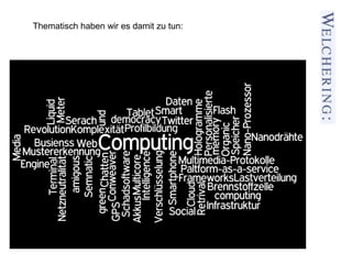 Thematisch haben wir es damit zu tun:
 