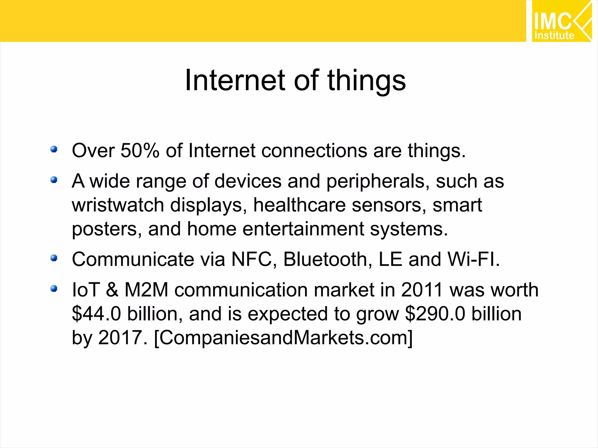 Wearable Technology: The Next Big Things

Google Glass

Basis Band

Nike Fuelband

Misfit Shine

Jawbone UP

Sony Smartwatch
55

 