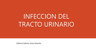INFECCION DEL
TRACTO URINARIO
Cabrera Cabrera, Jesús Gerardo
 