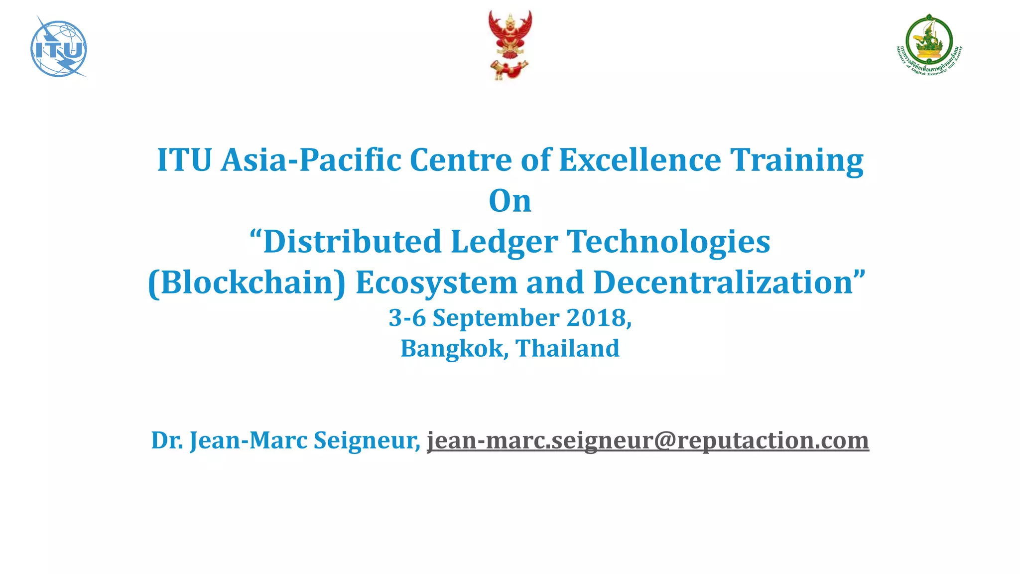 Blockchain, DLT, Tokens and ICO Introduction Course | PDF