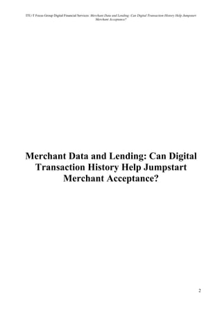Merchant Data Merchant Data and Lending | PDF