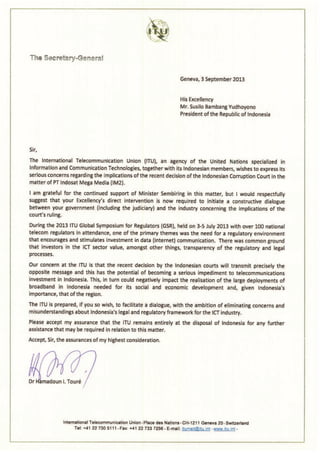 Itu letter to president ri