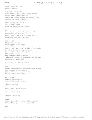 Ituloy mo lang chords by siakol @ ultimate guitar | PDF