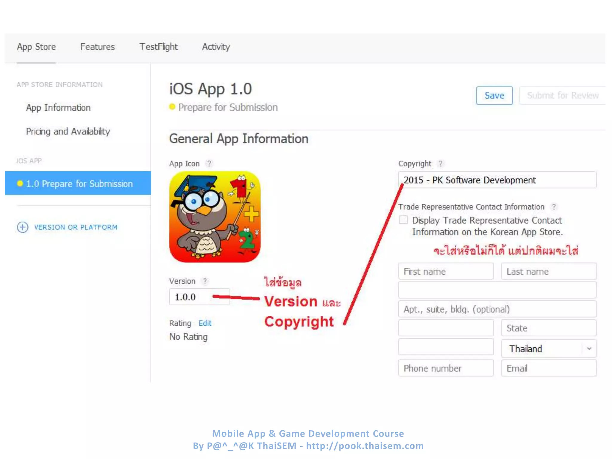 Mobile App & Game Development Course
By P@^_^@K ThaiSEM - http://pook.thaisem.com
 