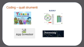 Coding – quali strumenti
BLOCKLY
 