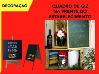 DECORAÇÃO QUADRO DE GIZ
NA FRENTE DO
ESTABELECIMENTO
PROMO
PIZZA
DO DIA
 