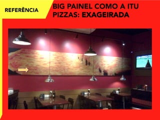 REFERÊNCIA
BIG PAINEL COMO A ITU
PIZZAS: EXAGEIRADA
 