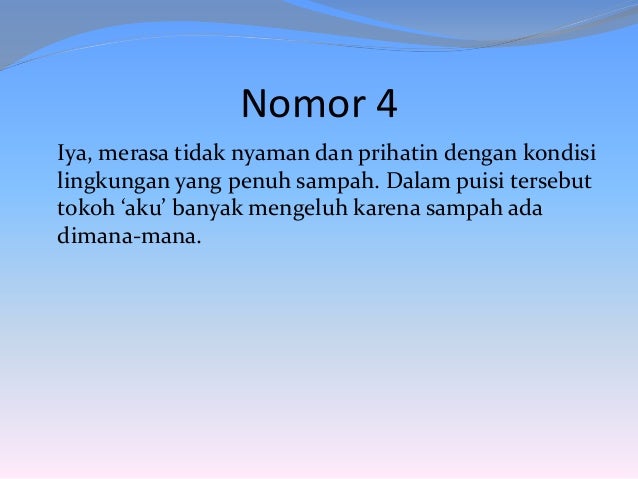 Teks Anekdot Dalam Puisi Itu Sampah Atau Apa - KT Puisi