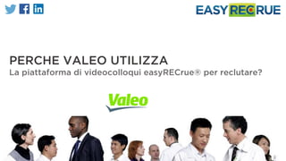 PERCHE VALEO UTILIZZA
La piattaforma di videocolloqui easyRECrue® per reclutare?
 