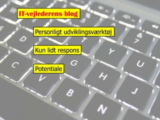 IT-vejlederens blogPersonligt udviklingsværktøjKun lidt responsPotentiale