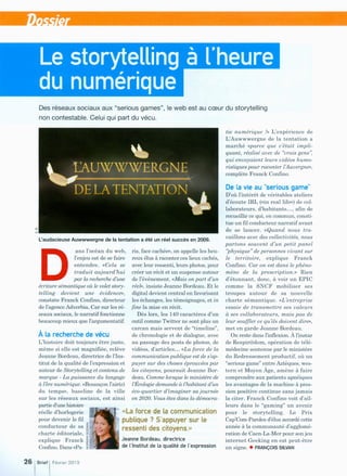 Le storytelling à l'heure du numérique - Brief magazine (mai 2013)