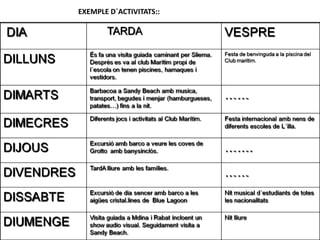 EXEMPLE D´ACTIVITATS::
 