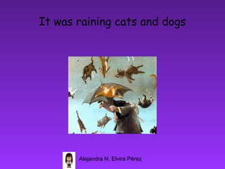 It was raining cats and dogs




       Alejandra N. Elvira Pérez
 