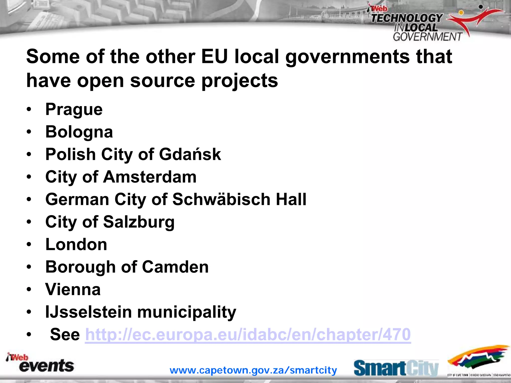 ITWeb Conference June06 Open Source for Local Government