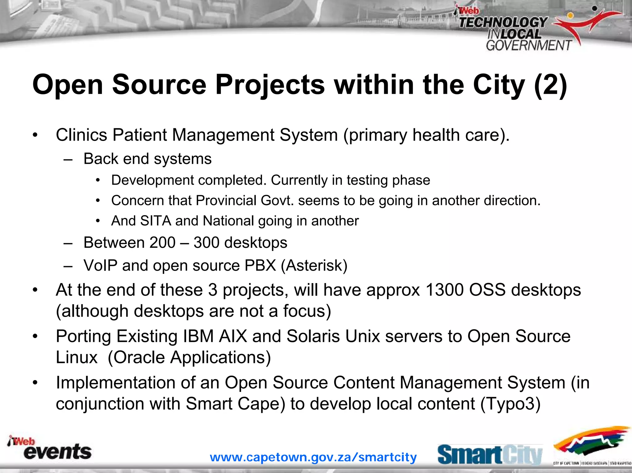 ITWeb Conference June06 Open Source for Local Government