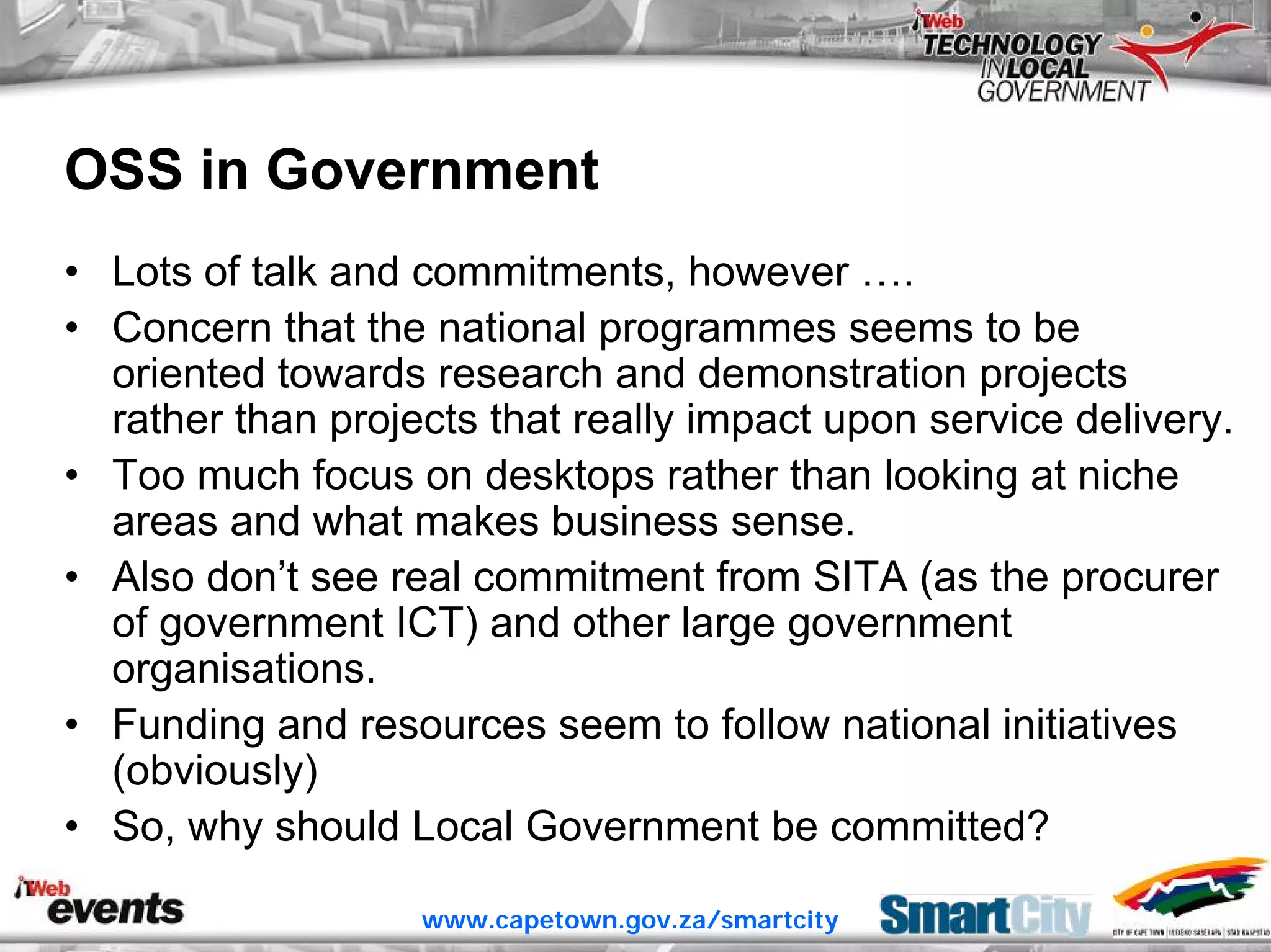 ITWeb Conference June06 Open Source for Local Government