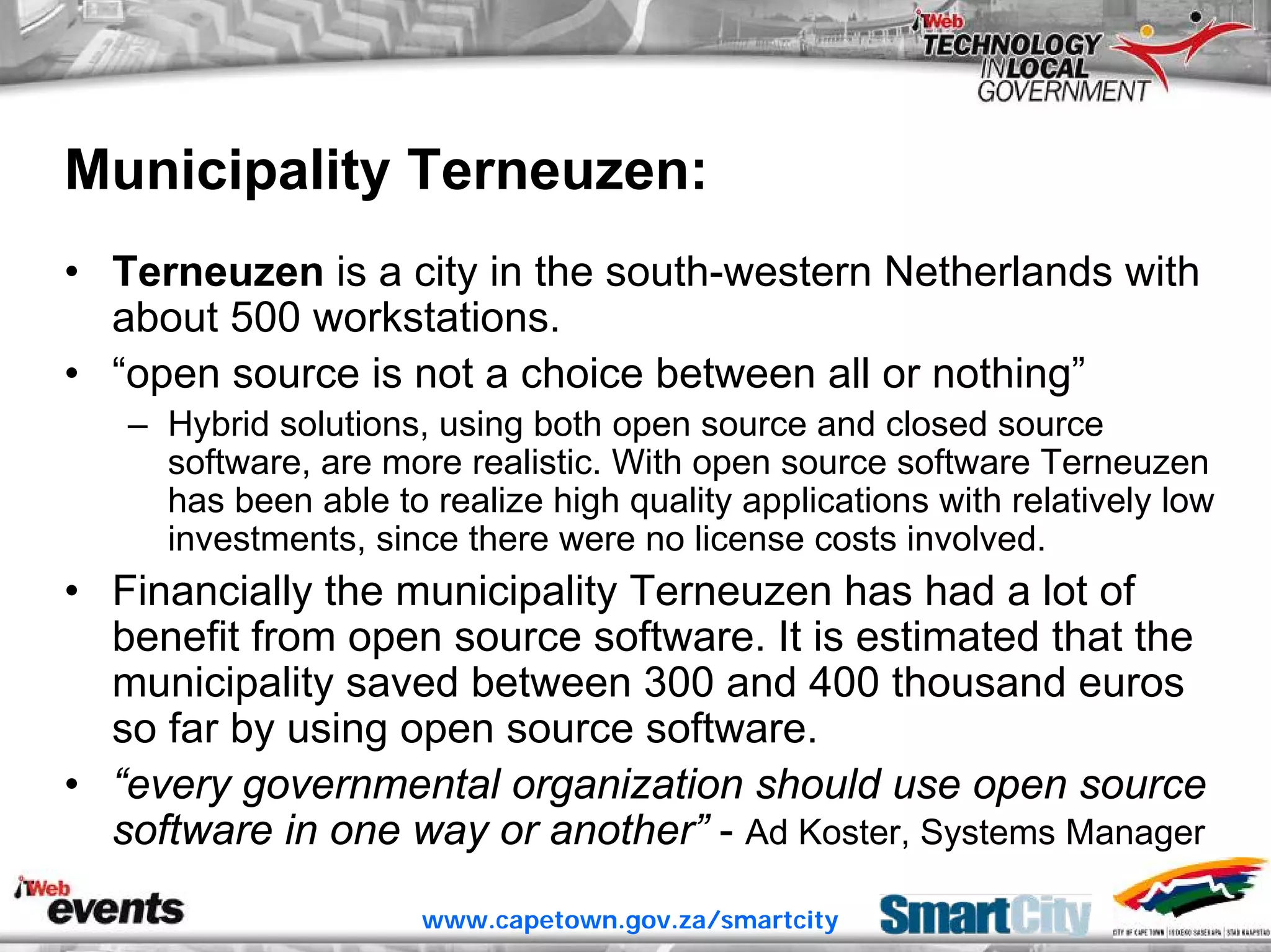 ITWeb Conference June06 Open Source for Local Government