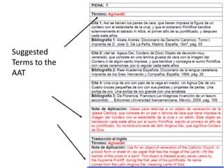 Suggested
Terms to the
AAT

 