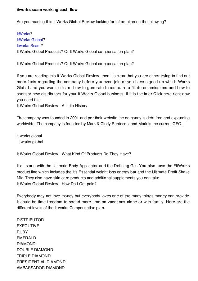 itworks scam working profit or worn out claims it works global scams