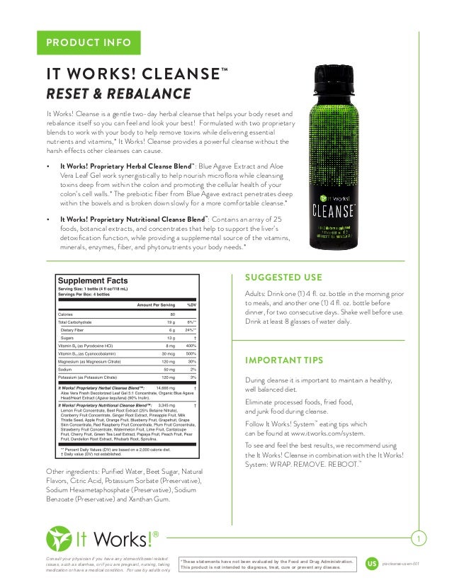 It Works Cleanse info Reset & Rebalance Gentle Herbal Cleanse
