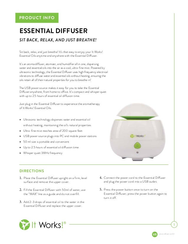 it works essential oil diffuser info it works oils and diffuser