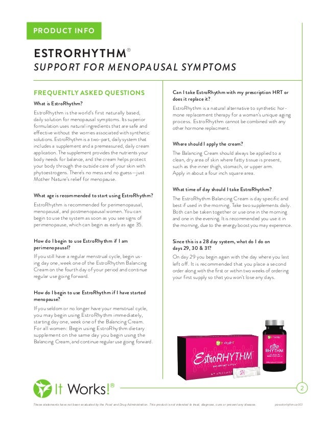 It Works Estorhythm Menopause System It Works Estorhythm Menopause System