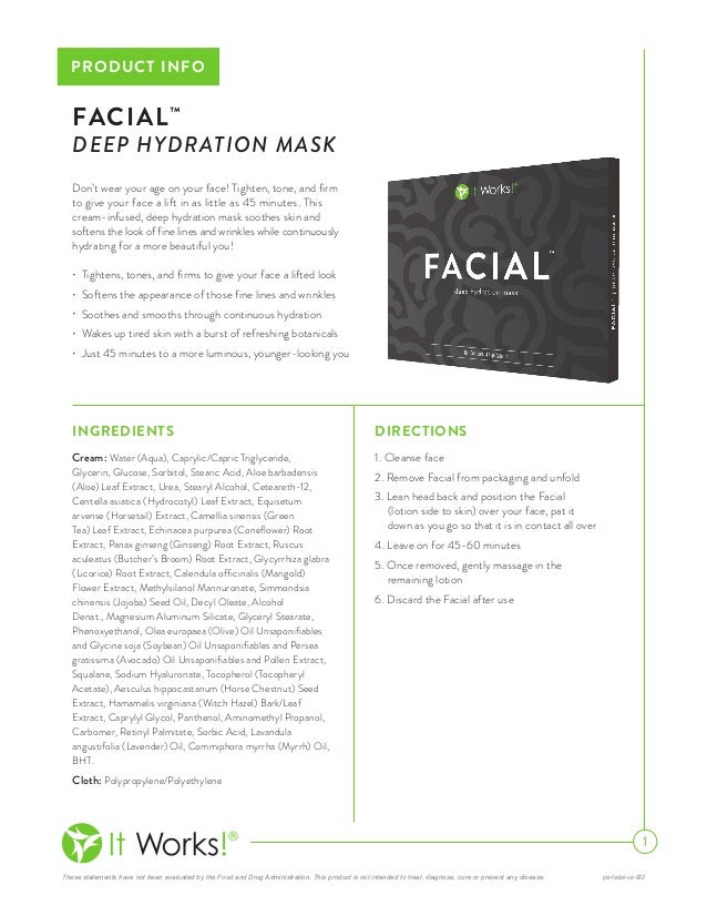it works facial wrap deep hydration mask it works mask