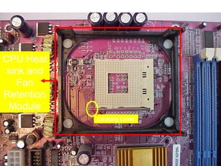 Socket 478




CPU Heat
 sink and
    Fan
Retention
 Module
             Locking Lever
 