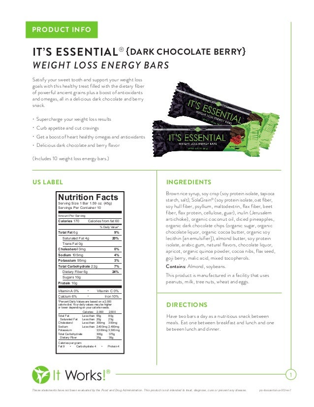 it works its essential weight loss energy bars it works energy bars