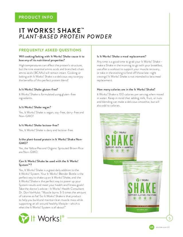 it works shake info it works protein shake ingredients