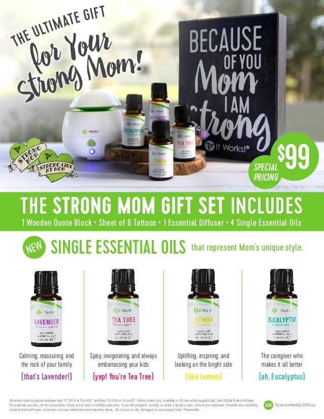 it works strong mom gift set mothers day essential oil gift set it works oils and diffuser