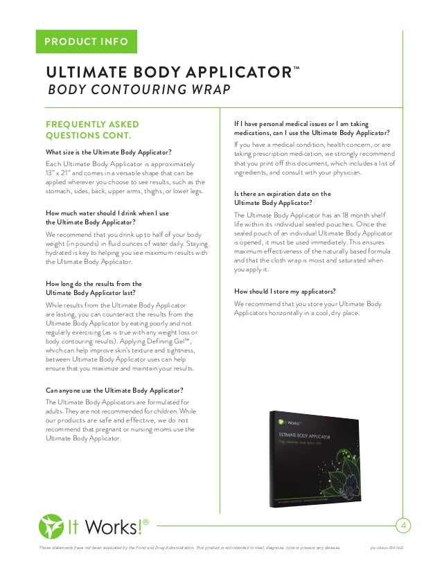 it works ultimate body applicator body wrap it works product ingredients