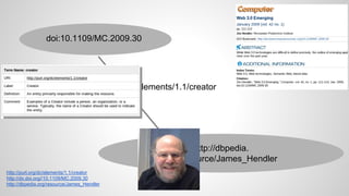 doi:10.1109/MC.2009.30

http://purl.org/dc/elements/1.1/creator

http://dbpedia.
org/resource/James_Hendler
http://purl.org/dc/elements/1.1/creator
http://dx.doi.org//10.1109/MC.2009.30
http://dbpedia.org/resource/James_Hendler

 