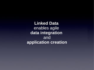Linked Data
enables agile
data integration
and
application creation

 