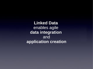 Linked Data
   enables agile
 data integration
        and
application creation
 