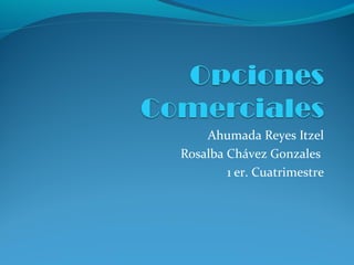Ahumada Reyes Itzel
Rosalba Chávez Gonzales
        1 er. Cuatrimestre
 