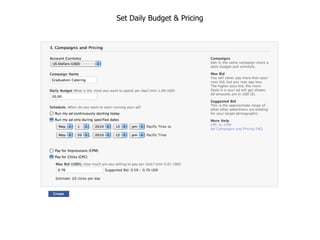 Set Daily Budget & Pricing
 