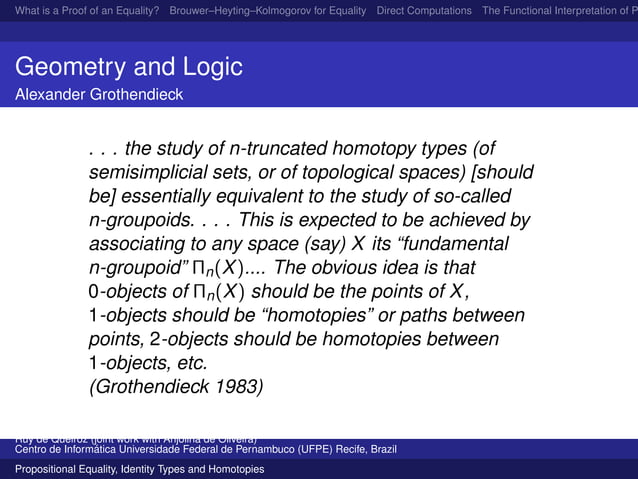 Propositional Equality, Identity Types and Homotopies | PPT