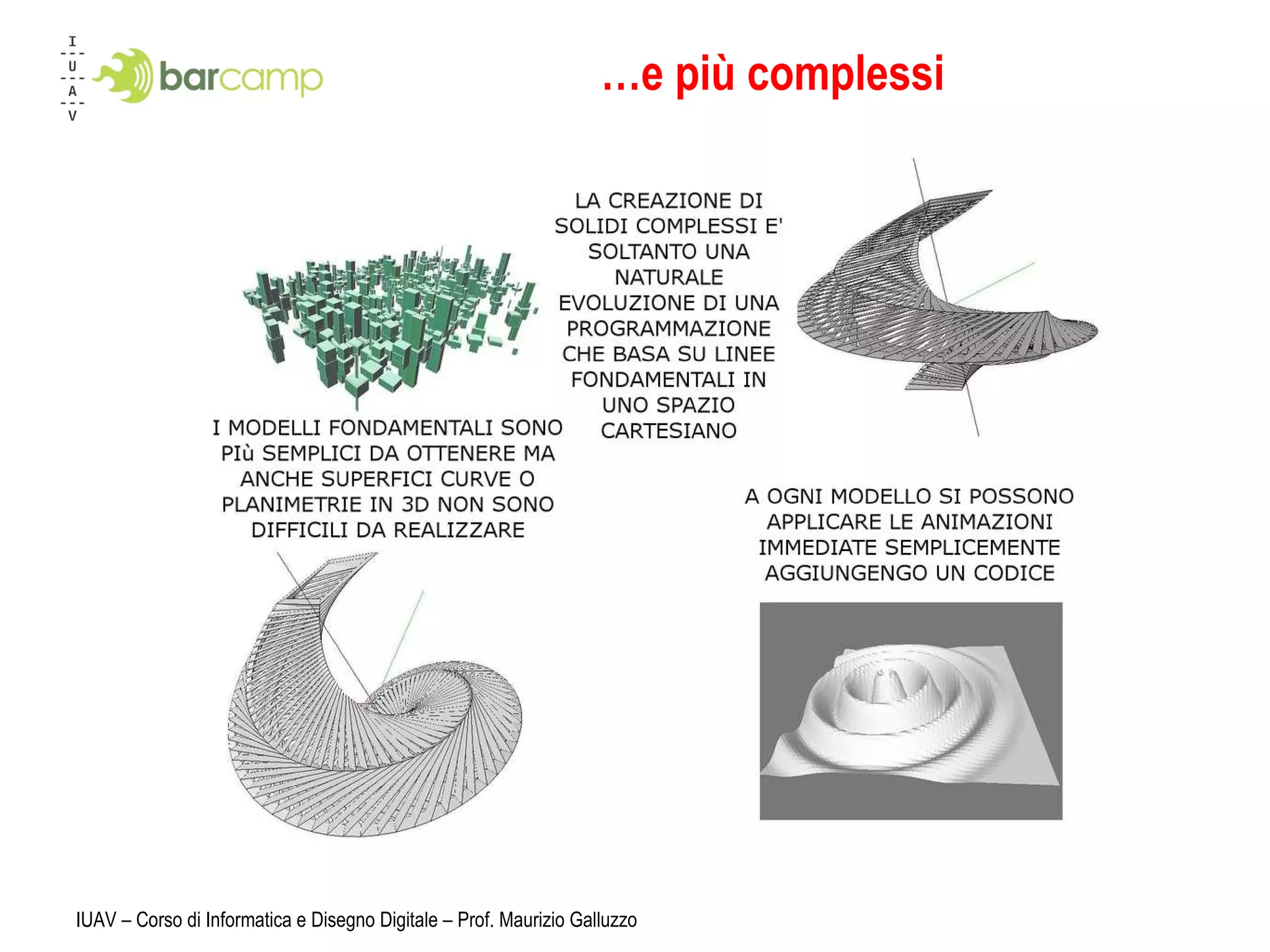 … e più complessi IUAV – Corso di Informatica e Disegno Digitale – Prof. Maurizio Galluzzo 