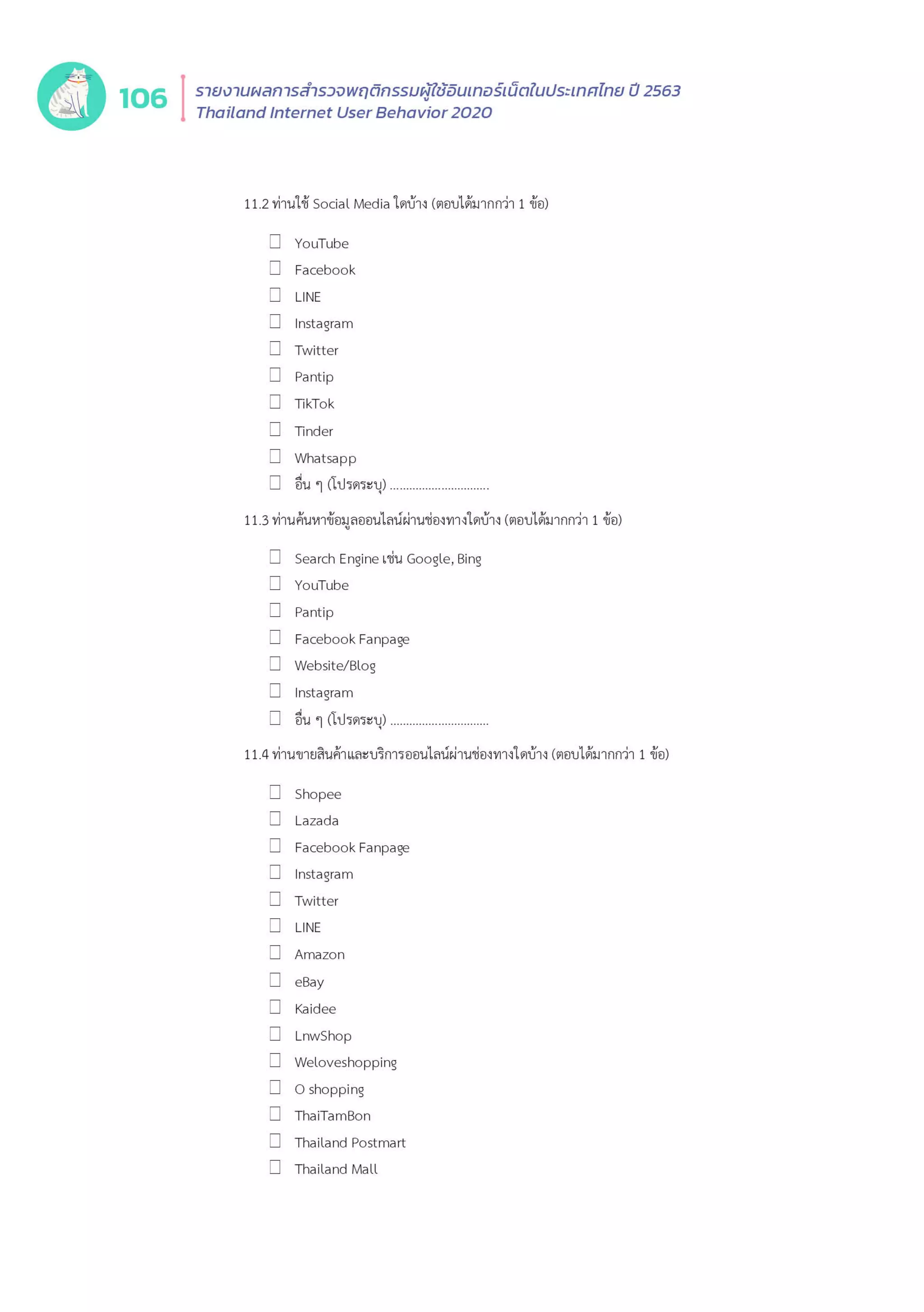 Thailand Internet User Behavior 2020