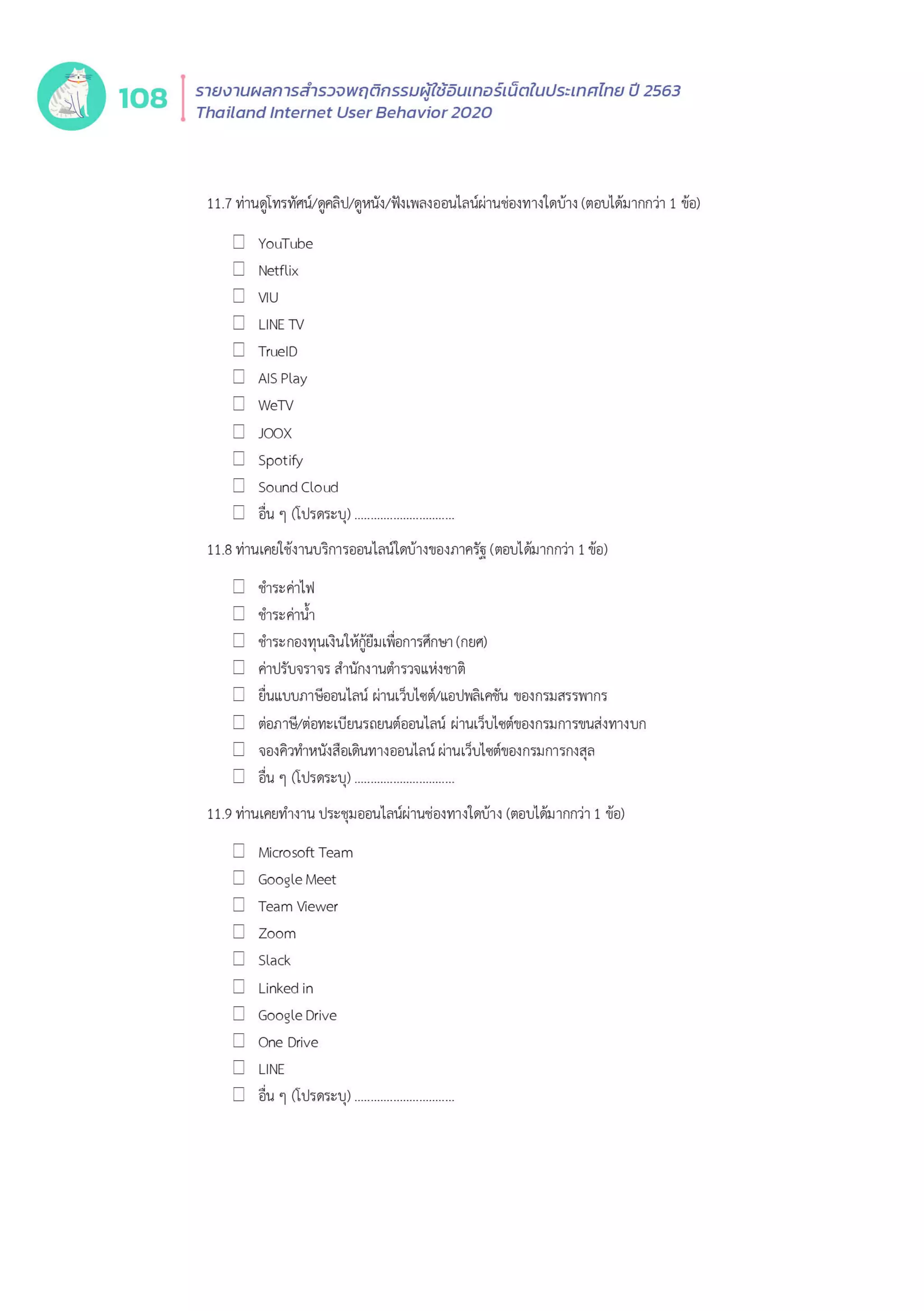 Thailand Internet User Behavior 2020