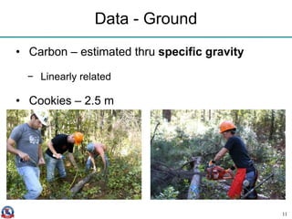 Data - Ground
• Carbon – estimated thru specific gravity
− Linearly related
• Cookies – 2.5 m
11
 