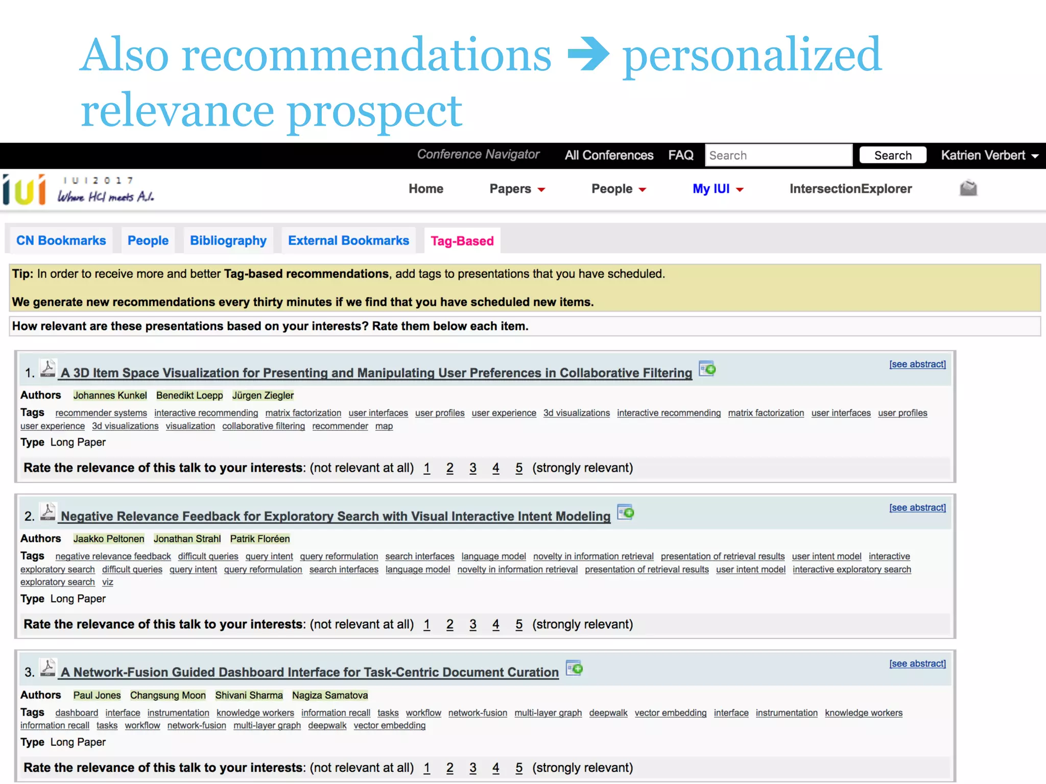 Also recommendations  personalized
relevance prospect
3
 