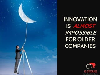 INNOVATION
IS ALMOST
IMPOSSIBLE
FOR OLDER
COMPANIES
 