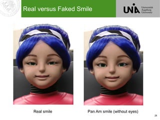 28
Real versus Faked Smile
Pan Am smile (without eyes)Real smile
 