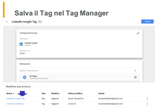 Salva il Tag nel Tag Manager
 