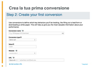 Crea la tua prima conversione
 