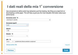 I dati reali della mia 1 conversione
 
