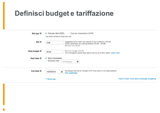 Definisci budget e tariffazione
 
